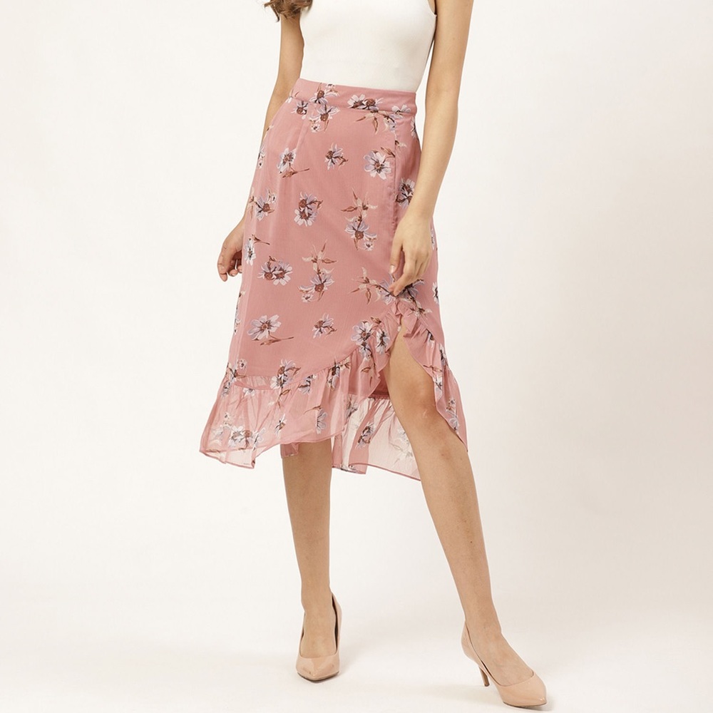 TWENTY DRESSES cute pink floral print skirt